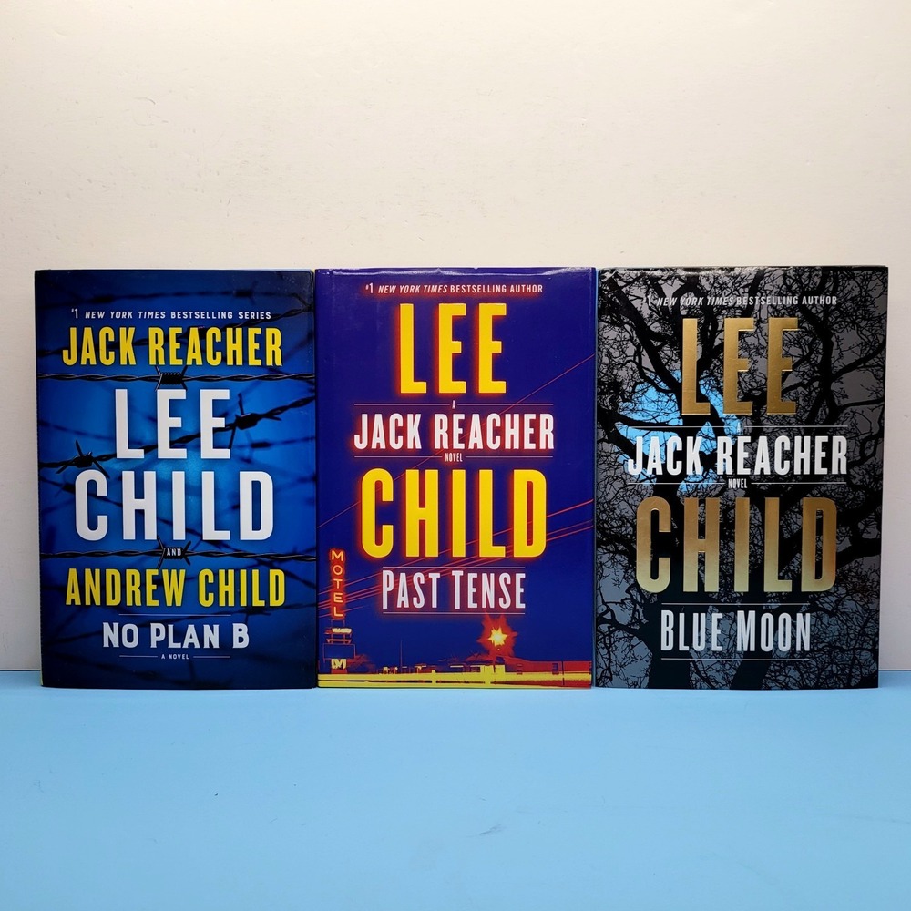 Jack Reacher Book Lot of 3 Past‎ Tense No Plan B Blue Moon